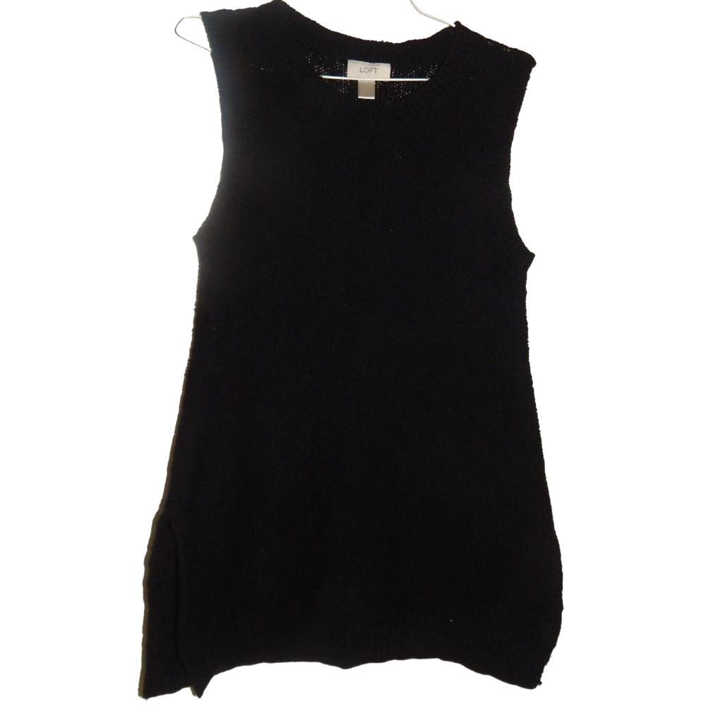 Ann Taylor Loft women’s medium black sleeveless knit tunic sweater